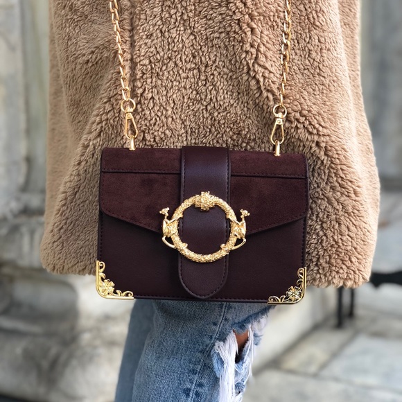 🆕Ellie Brown & Gold Ornate Detailed Crossbody Bag - Picture 3 of 8